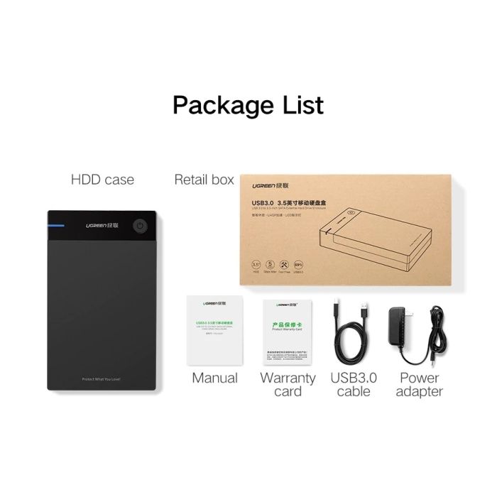 Ugreen 3.5 USB 3.0 na SATA HDD ohišje za disk - box - slika 4