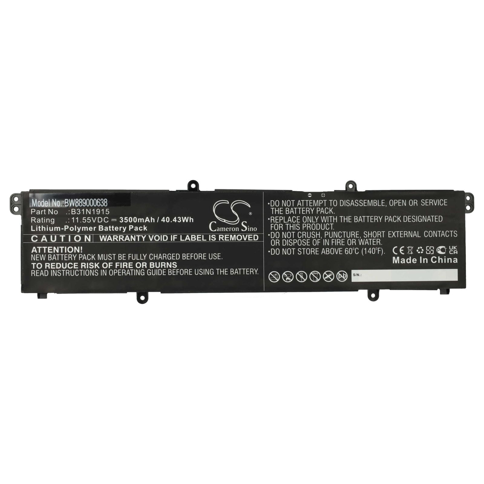 Baterija za Asus ExpertBook B1 B1500 / L1 L1400, B31N1915, 3500 mAh - slika 2