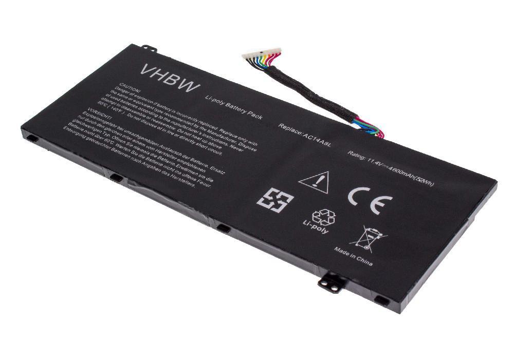 Opis:Nadomestna baterija je izdelana po zasnovi in tehnologiji nemškega proizvajalca VHBW, kar zagotavlja odlično kvalitetoNajsodobnejša tehnologija omogoča veliko ciklov polnjenja in praznjenjaLi-Polymer celice so prijazne okolju, obenem pa zagotavljajo delovanje brez spominskega učinkaTermično stikalo ščiti baterijske celice pred pregrevanjem, prenapolnitvijo in kratkim stikomVisoka kapaciteta baterije, podaljšan čas delovanja pri mirovanju naprave, zelo počasno samopraznjenje100% kompatibilnost z originalno baterijoBaterijo polnimo z originalnim ali nadomestnim polnilcemCertifikati CE in ROHSOriginalne oznake:AC15B7LAC14A8LAC14A8L (3ICP7/61/80)KT.0030G.001Primerno za:Acer:Aspire V15 Nitro, Aspire VN7, Aspire VN7-571, Aspire VN7-571G, Aspire VN7-591, Aspire VN7-591G, Aspire VN7-591G-70RT, Aspire VN7-591G-74SK, Aspire VN7-592G, Aspire VN7-791, Aspire VN7-791GLastnosti:Proizvajalec: VHBWBarva: črnaVrsta: Li-PolymerNapetost: 11,4 VKapaciteta: 4.600 mAh (52 Wh)
