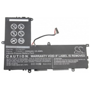 <b>Opis:</b><br><ul><li>Nadomestna baterija je izdelana po zasnovi in tehnologiji nemškega proizvajalca VHBW, kar zagotavlja odlično kvaliteto<br></li><li>Najsodobnejša tehnologija omogoča veliko ciklov polnjenja in praznjenja<br></li><li>Li-Polymer celice so prijazne okolju, obenem pa zagotavljajo delovanje brez spominskega učinka<br></li><li>Termično stikalo ščiti baterijske celice pred pregrevanjem, prenapolnitvijo in kratkim stikom<br></li><li>Visoka kapaciteta baterije, podaljšan čas delovanja pri mirovanju naprave, zelo počasno samopraznjenje<br></li><li>100% kompatibilnost z originalno baterijo</li><li>Baterijo polnimo z originalnim ali nadomestnim polnilcem</li><li>Certifikati CE in ROHS</li></ul><br><p><b>Originalne oznake:</b><br></p><ul><li>C21N1521<br></li></ul><br><p><b>Primerno za:</b></p><ul></ul><br>Asus:<br><ul><li>VivoBook E200HA, VivoBook E200HA-1A, VivoBook E200HA-1B, VivoBook E200HA-1E, VivoBook E200HA-1G, VivoBook L200HA, VivoBook L200HA-FD0053T, VivoBook L200HA-FD0065T, VivoBook L200HA-FD0071T, VivoBook L200HA-FD0093T</li><li>EeeBook E200HA, EeeBook E200HA-FD0004TS, EeeBook R209H, EeeBooK R209HA-FD0013TS, EeeBook R209HA-FD0014TS, EeeBook R209HA-FD0014TS-BE, EeeBook R209HA-FD0015TS, EeeBook X206HA</li><li>L200HA, L200HA-FD0065T, L200HA-FD0096T, R209HA, R209HA-FD0034T, R209HA-FD0047T, R209HA-FD0048T, R209HA-FD0048T-BE, R209HA-FD0073T, R209HA-FD0103T, R209HA-FD0115T<br></li></ul><br><b>Lastnosti:</b><ul><li>Proizvajalec: VHBW</li><li>Barva: črna</li><li>Vrsta: Li-Polymer</li><li>Napetost: 7,6 V</li><li>Kapaciteta: 3.350 mAh (25,46 Wh)</li></ul><br>