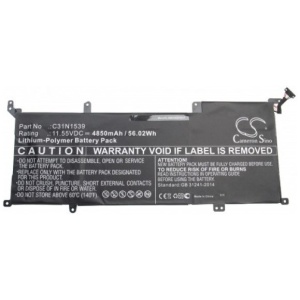 <b>Opis:</b><br><ul><li>Nadomestna baterija je izdelana po zasnovi in tehnologiji nemškega proizvajalca VHBW, kar zagotavlja odlično kvaliteto<br></li><li>Najsodobnejša tehnologija omogoča veliko ciklov polnjenja in praznjenja<br></li><li>Li-Polymer  celice so prijazne okolju, obenem pa zagotavljajo delovanje brez spominskega učinka<br></li><li>Termično stikalo ščiti baterijske celice pred pregrevanjem, prenapolnitvijo in kratkim stikom<br></li><li>Visoka kapaciteta baterije, podaljšan čas delovanja pri mirovanju naprave, zelo počasno samopraznjenje<br></li><li>100% kompatibilnost z originalno baterijo</li><li>Baterijo polnimo z originalnim ali nadomestnim polnilcem</li><li>Certifikati CE in ROHS</li></ul><br><p><b>Originalne oznake:</b></p><ul><li>0B200-01180200<br></li><li>C31N1539</li></ul><br><br><p><b>Primerno za:</b></p><ul></ul><br>Asus:<br><ul><li>Zenbook UX305UA, Zenbook UX305UAB<br></li></ul><br><b>Lastnosti:</b><ul><li>Proizvajalec: VHBW</li><li>Barva: črna</li><li>Vrsta: Li-Polymer</li><li>Napetost: 11,55 V</li><li>Kapaciteta: 4.850 mAh (56,02 Wh)</li></ul><br>