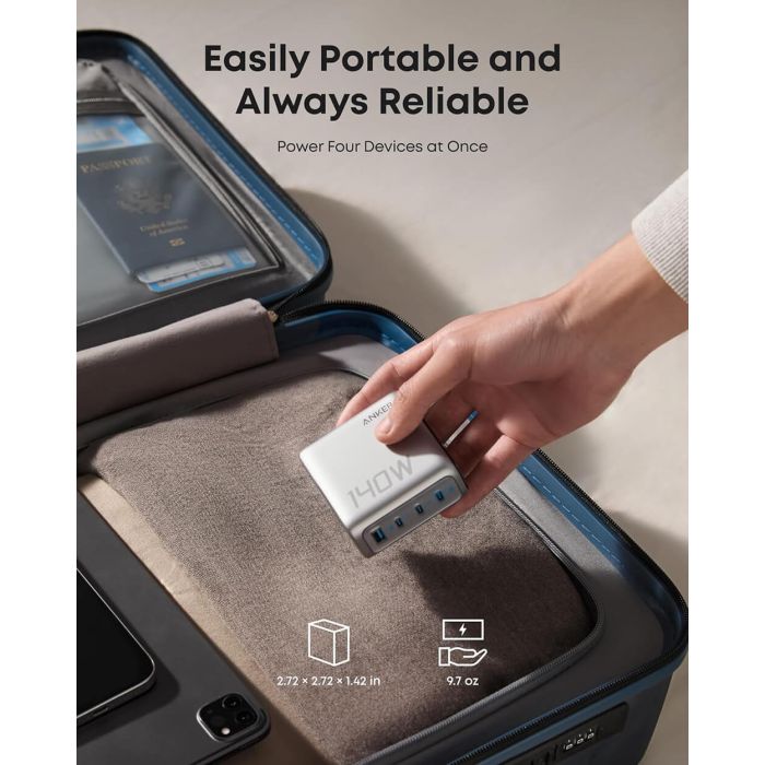 Anker 140W polnilec za prenosni računalnik, siv - slika 3