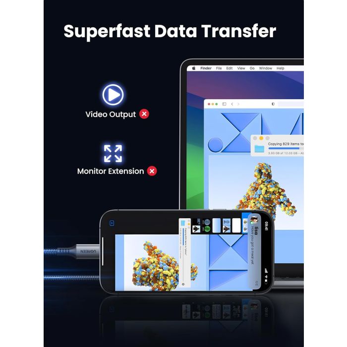 Ugreen 60W USB-C na USB-C polnilni kabel