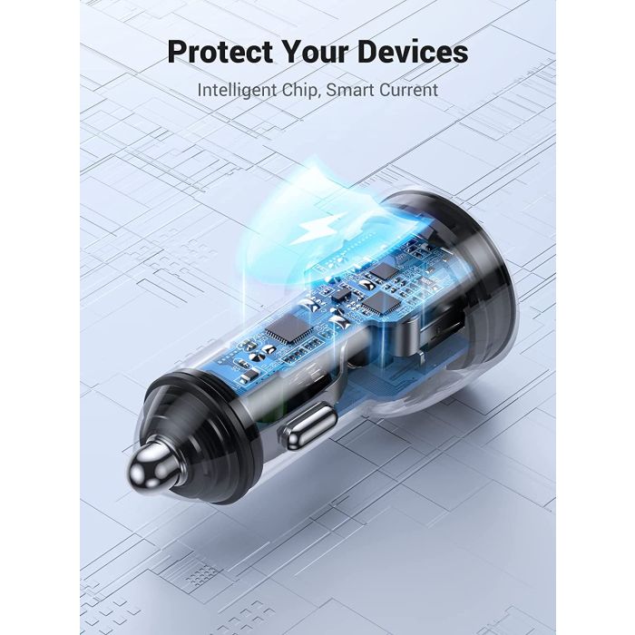 Ugreen avtopolnilec 2xUSB-C QC 3.0 40W - box - slika 4