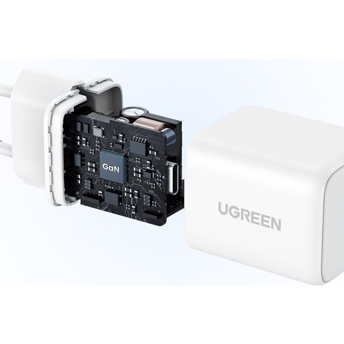 Ugreen 30W USB-C GaN hitri polnilec - bel - slika 4
