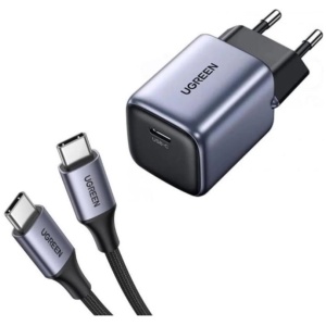 Ugreen Nexode 30W USB C Polnilnik GaN II s priloženim USB-C 60W 1M kablom