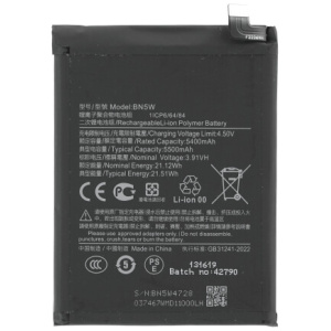 <br><b>Opis:</b><br><ul><li>Nadomestna baterija je izdelana po zasnovi in tehnologiji nemškega proizvajalca MPS, kar zagotavlja odlično kvaliteto<br></li><li>Najsodobnejša tehnologija omogoča veliko ciklov polnjenja in praznjenja<br></li><li>Li-Polymer celice so prijazne okolju, obenem pa zagotavljajo delovanje brez spominskega učinka<br></li><li>Termično stikalo ščiti baterijske celice pred pregrevanjem, prenapolnitvijo in kratkim stikom<br></li><li>Visoka kapaciteta baterije, podaljšan čas delovanja pri mirovanju naprave, zelo počasno samopraznjenje<br></li><li>100% kompatibilnost z originalno baterijo</li><li>Baterijo polnimo z originalnim ali nadomestnim polnilcem</li><li>Certifikati CE in ROHS</li></ul><br><br><p><b>Originalne oznake:</b><br></p><ul><li>BN5W</li></ul><br><p><b>Primerno za:</b></p>Xiaomi:<ul><li>Redmi Note 14 Pro 4G, 24116RACCG</li><li>Redmi Note 14 Pro 5G, 24090RA29G</li></ul><br><b>Lastnosti:</b><ul><li>Proizvajalec: MPS</li><li>Vrsta: Li-Polymer</li><li>Napetost: 3,91 V</li><li>Kapaciteta: 5.500 mAh (21,51 Wh)</li></ul><br>