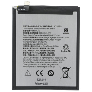 <br><b>Opis:</b><br><ul><li>Nadomestna baterija je izdelana po zasnovi in tehnologiji nemškega proizvajalca MPS, kar zagotavlja odlično kvaliteto<br></li><li>Najsodobnejša tehnologija omogoča veliko ciklov polnjenja in praznjenja<br></li><li>Li-Polymer celice so prijazne okolju, obenem pa zagotavljajo delovanje brez spominskega učinka<br></li><li>Termično stikalo ščiti baterijske celice pred pregrevanjem, prenapolnitvijo in kratkim stikom<br></li><li>Visoka kapaciteta baterije, podaljšan čas delovanja pri mirovanju naprave, zelo počasno samopraznjenje<br></li><li>100% kompatibilnost z originalno baterijo</li><li>Baterijo polnimo z originalnim ali nadomestnim polnilcem</li><li>Certifikati CE in ROHS</li></ul><br><br><p><b>Originalne oznake:</b></p><ul><li>BL-270</li><li>BL270</li></ul><br><br><p><b>Primerno za:</b></p><p>Lenovo:</p><ul><li>K6 Note, K8 Note, K6 Plus,&nbsp;K53a48</li></ul><br>Motorola:<br><ul><li>Moto G5 Plus, Moto G6 Play, XT1922,&nbsp;XTl920-DL, XT1922-1/, XT1922-2, XT1922-3, XT1922-4, XT1922-5, XT1922-10</li></ul><br><br><b>Lastnosti:</b><ul><li>Proizvajalec: MPS</li><li>Vrsta: Li-Polymer</li><li>Napetost: 3,85 V</li><li>Kapaciteta: 4.000 mAh (15,40 Wh)</li></ul><br>