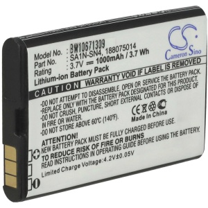 <b>Opis:</b><br><ul><li>Nadomestna baterija je izdelana po zasnovi in tehnologiji nemškega proizvajalca VHBW, kar zagotavlja odlično kvaliteto<br></li><li>Najsodobnejša tehnologija omogoča veliko ciklov polnjenja in praznjenja<br></li><li>Li-Ion celice so prijazne okolju, obenem pa zagotavljajo delovanje brez spominskega učinka<br></li><li>Termično stikalo ščiti baterijske celice pred pregrevanjem, prenapolnitvijo in kratkim stikom<br></li><li>Visoka kapaciteta baterije, podaljšan čas delovanja pri mirovanju naprave, zelo počasno samopraznjenje<br></li><li>100% kompatibilnost z originalno baterijo</li><li>Baterijo polnimo z originalnim ali nadomestnim polnilcem</li><li>Certifikati CE in ROHS</li></ul><br><br><p><b>Originalne oznake:</b></p><ul><li>SAKM-SN3</li><li>SA1N-SN4</li><li>188075014</li><li>SALA-SN2<br></li></ul><br><br><p><b>Primerno za:</b></p><p>Sagem:</p><ul><li>MY-X2, MY-X6, MY-X7, MY-V65, MY-V75</li></ul><br><b>Lastnosti:</b><ul><li>Proizvajalec: VHBW</li><li>Vrsta: Li-Ion</li><li>Napetost: 3,7 V</li><li>Kapaciteta: 1.000 mAh (3,7 Wh)</li></ul><br>