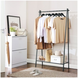 SONGMICS Stojalo za oblačila 92.5 x 33.5 x 153 cm črno, HSR23BK | E-specialisti.si