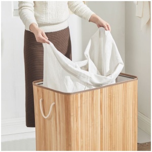 SONGMICS Košara za perilo Bamboo 3 x 50L, LCB091N01 | E-specialisti.si