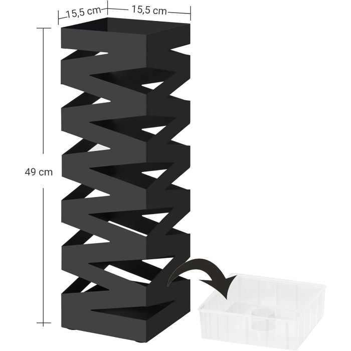 SONGMICS Kovinsko stojalo za dežnike s kljukicami in posodo za kapljice LUC16B | E-specialisti.si