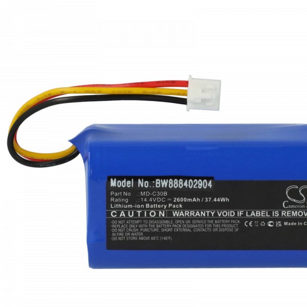 Baterija za Liectroux C30B / Blaupunkt Bluebot Xboost BPK-VCBB1XB, 2600 mAh - slika 3