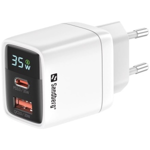 Sandberg 2in1 Charger 1xUSB-C 1xUSB-A PD 35W pametni polnilnik