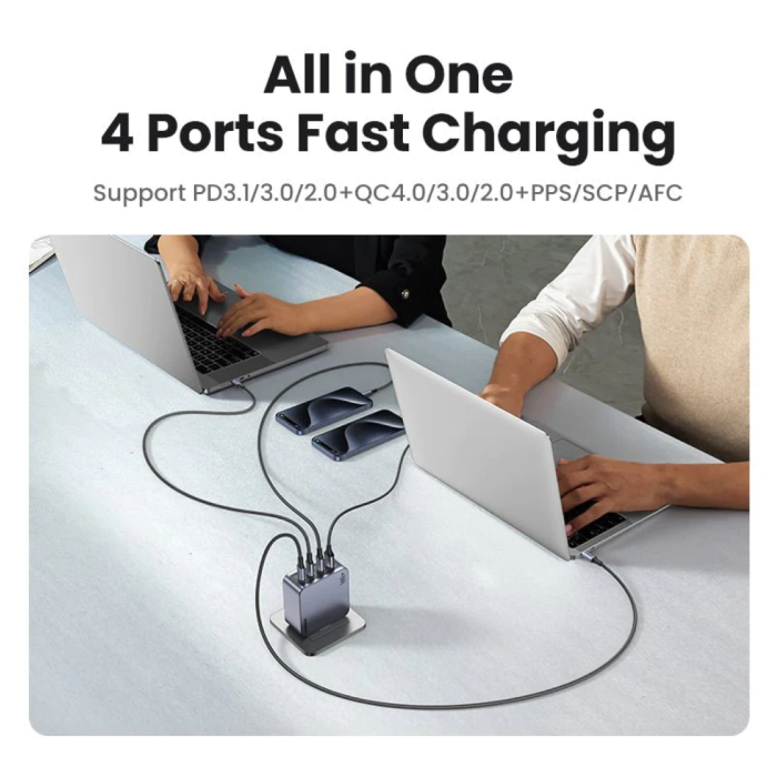 Ugreen Nexode Pro 160W 4-Portni GaN USB polnilec s priloženim 1