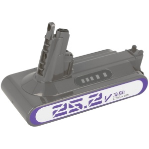 <b>Opis:</b><br><ul><li>Nadomestna baterija je izdelana po zasnovi in tehnologiji proizvajalca Movano, kar zagotavlja odlično kvaliteto<br></li><li>Najsodobnejša tehnologija omogoča veliko ciklov polnjenja in praznjenja<br></li><li>Li-Ion celice so prijazne okolju, obenem pa zagotavljajo delovanje brez spominskega učinka<br></li><li>Termično stikalo ščiti baterijske celice pred pregrevanjem, prenapolnitvijo in kratkim stikom<br></li><li>Visoka kapaciteta baterije, podaljšan čas delovanja pri mirovanju naprave, zelo počasno samopraznjenje<br></li><li>100% kompatibilnost z originalno baterijo</li><li>Baterijo polnimo z originalnim ali nadomestnim polnilcem</li><li>Certifikati CE in ROHS</li></ul><br><br><p><b>Originalne oznake:</b><br></p><ul><li>206340<br></li><li>969352-02</li><li>SV12</li></ul><br><p><b>Primerno za:</b></p>Dyson: <br><ul><li>V10, V10 Absolute, V10 Animal, V10 Total Clean, Cyclone V10</li></ul><br><b>Lastnosti:</b><ul><li>Proizvajalec: Movano</li><li>Vrsta: Li-Ion</li><li>Napetost: 25,2 V</li><li>Kapaciteta: 3.000 mAh (3,0 Ah - 75,6 Wh)</li></ul><br>