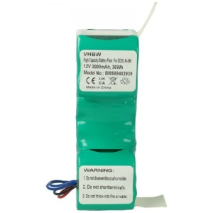 <p>Odlična nadomestna baterija, ki je primerna za iRobot Roomba Combo.<br></p><b>Opis:</b><br><ul><li>Nadomestna baterija je izdelana po zasnovi in tehnologiji nemškega proizvajalca VHBW, kar zagotavlja odlično kvaliteto<br></li><li>Najsodobnejša tehnologija omogoča veliko ciklov polnjenja in praznjenja<br></li><li>Ni-MH celice so prijazne okolju, obenem pa zagotavljajo delovanje brez spominskega učinka<br></li><li>Termično stikalo ščiti baterijske celice pred pregrevanjem, prenapolnitvijo in kratkim stikom<br></li><li>Visoka kapaciteta baterije, podaljšan čas delovanja pri mirovanju naprave, zelo počasno samopraznjenje<br></li><li>100% kompatibilnost z originalno baterijo</li><li>Baterijo polnimo z originalnim ali nadomestnim polnilcem</li><li>Certifikati CE in ROHS</li></ul><br><br><p><b>Originalne oznake:</b><br></p><ul><li>4720110</li><li>ZJ1517-HFR</li><li>10001568</li><li>10002167</li><li>DD3G</li><li>DD4G</li><li>DM88</li></ul><br><p><b>Primerno za:</b></p>iRobot: <br><ul><li>Roomba Combo,&nbsp;R1118, R1138</li></ul><br>Ecovacs:<br><ul><li>DeeBot 600, DeeBot&nbsp;601, DeeBot&nbsp;610, DeeBot&nbsp;700, DeeBot&nbsp;900, DeeBot&nbsp;901, DeeBot&nbsp;901, DeeBot&nbsp;902, DeeBot&nbsp;907, DD35, DD46.11, DE33, DE35, DE5G, DG710, DG711, DG716, DN33, DN520, DN55, M88, M89, O600, O610</li></ul><br><b>Lastnosti:</b><ul><li>Proizvajalec: VHBW</li><li>Barva: zelena</li><li>Vrsta: Ni-MH</li><li>Napetost: 12 V</li><li>Kapaciteta: 3.000 mAh (36 Wh)</li></ul><br>