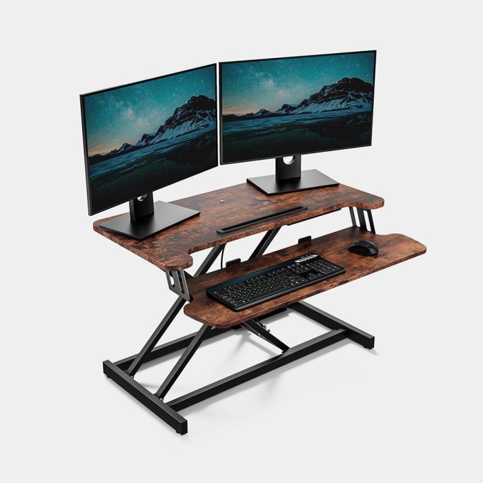 VonHaus Nastavek za stoječo pisalno mizo – temen les - slika 2