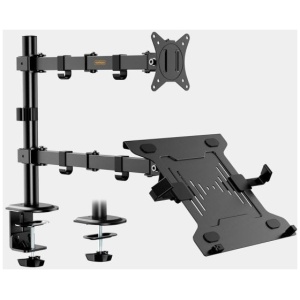 VonHaus dvojni namizni nosilec za monitor in prenosnik