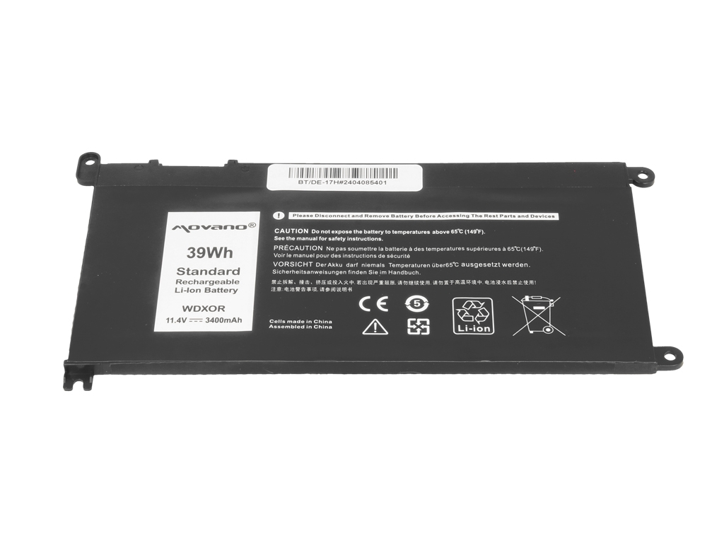 Baterija za Dell Inspiron 5378 / Latitude 3490, WDX0R, 3400 mAh - slika 3