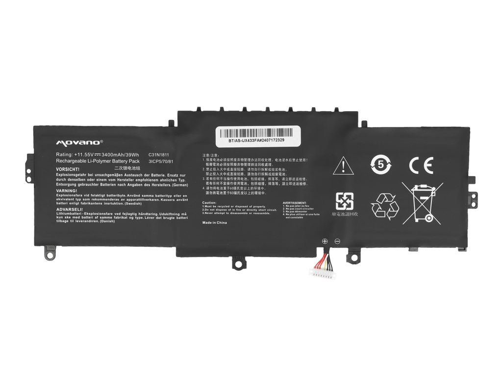 Baterija za Asus ZenBook UX433, C31N1811, 3400 mAh - slika 5