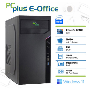PCPLUS e-Office i5 12400 8GB 512GB SSD Windows 11 Home namizni računalnik