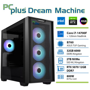 PCPLUS Dream Machine i7 14700F 32GB 2TB SSD RTX 5070 12GB gaming namizni računalnik