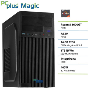 PCPLUS Magic Ryzen 5 5600GT 16GB 1TB SSD namizni računalnik