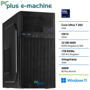 PCPLUS e-machine Ultra 7 265 32GB 1TB SSD Windows 11 Home namizni računalnik