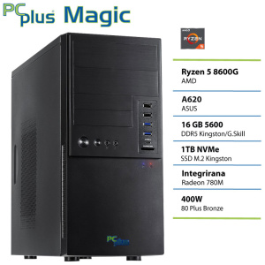 PCPLUS Magic Ryzen 5 8600G 16GB 1TB namizni računalnik