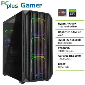 PCPLUS Gamer Ryzen 7 9700X 32GB 2TB SSD RTX 5070 12GB gaming namizni računalnik