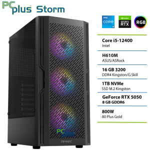 PCPLUS Storm Core i5 12400F 16GB 1TB SSD RTX 5050 8GB gaming namizni računalnik