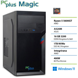 PCPLUS Magic Ryzen 5 5600GT 16GB 1TB Windows 11 Home namizni računalnik