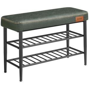 VASAGLE EKHO klop za čevlje, umetno usnje, 135 kg nosilnosti, gozdno zelena, 30 x 80 x 50 cm | E-specialisti.si