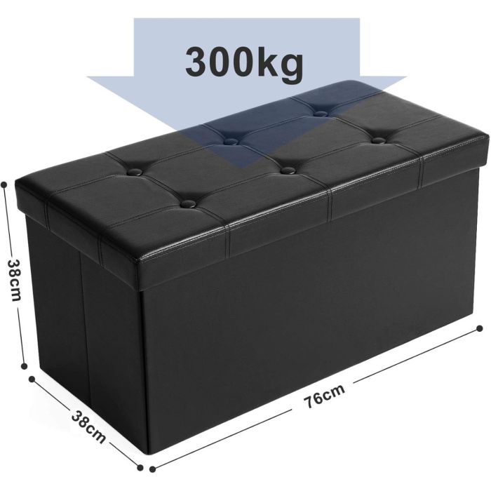 SONGMICS zložljiv tabure s shranjevalnim prostorom, 80 L - slika 3