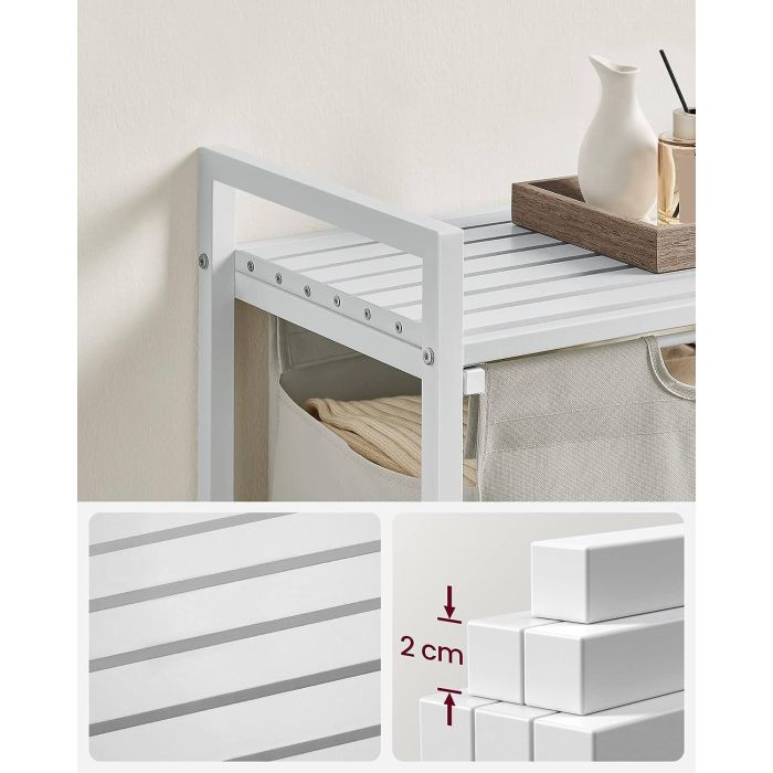 VASAGLE košara za perilo, bela, BLH101W01 - slika 3