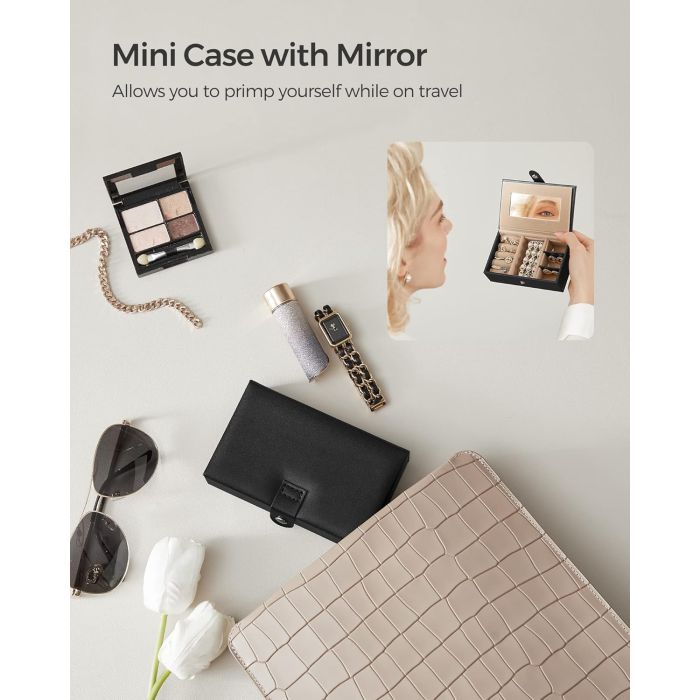 SONGMICS škatla za nakit z 2 predaloma in ogledalom - slika 4