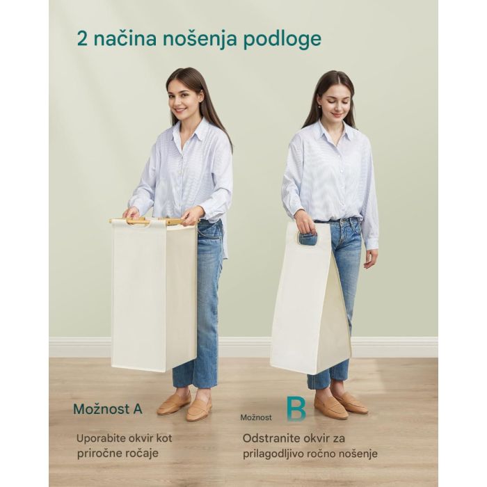 SONGMICS košara za perilo črna 2/1 100L - slika 4