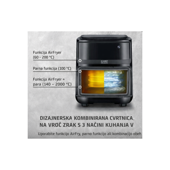 CASO Steam & Air Fry 700 cvrtnik na vroči zrak z dodatno funkcijo sopare 1700W - slika 4