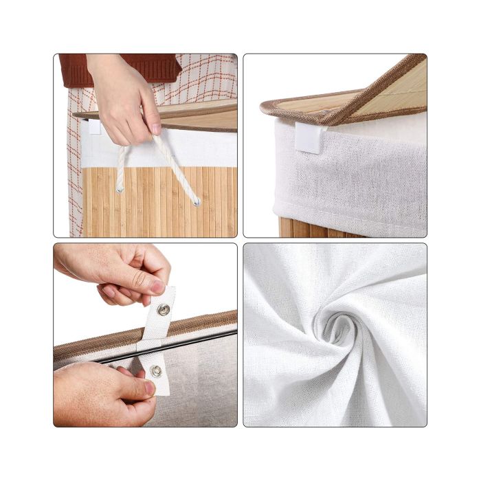 SONGMICS Košara za perilo White 3 x 50L bela, LCB091W01 - slika 4