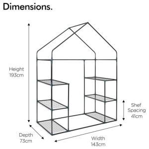 VonHaus rastlinjak 193 x 73 x 143cm | E-specialisti.si