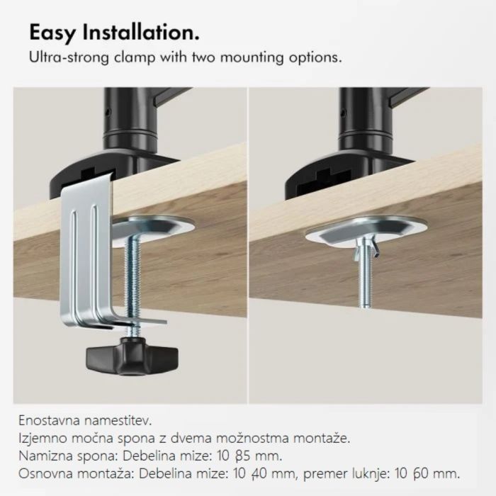 VonHaus enojni namizni nosilec do diagonale 32 plinska vzmet 3000914 - slika 3