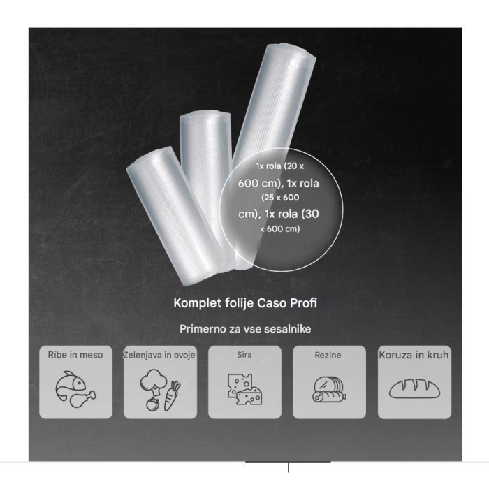 CASO komplet folij 1 20 × 30 cm + roli 20 × 600 cm, 30 × 600 cm - slika 3