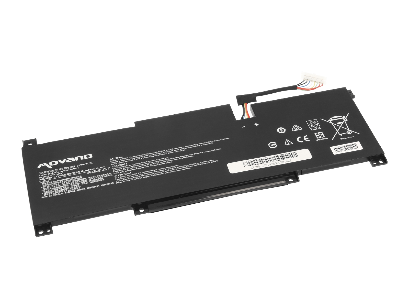 Baterija za MSI Modern 14 / Modern 15 / Stealth 15M, BTY-M491, 4600 mAh - slika 2