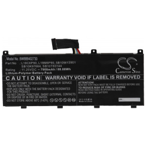 <b>Opis:</b><br><ul><li>Nadomestna baterija je izdelana po zasnovi in tehnologiji nemškega proizvajalca VHBW, kar zagotavlja odlično kvaliteto<br></li><li>Najsodobnejša tehnologija omogoča veliko ciklov polnjenja in praznjenja<br></li><li>Li-Polymer celice so prijazne okolju, obenem pa zagotavljajo delovanje brez spominskega učinka<br></li><li>Termično stikalo ščiti baterijske celice pred pregrevanjem, prenapolnitvijo in kratkim stikom<br></li><li>Visoka kapaciteta baterije, podaljšan čas delovanja pri mirovanju naprave, zelo počasno samopraznjenje<br></li><li>100% kompatibilnost z originalno baterijo</li><li>Baterijo polnimo z originalnim ali nadomestnim polnilcem</li><li>Certifikati CE in ROHS</li></ul><br><br><p><b>Originalne oznake:</b><br></p><ul><li>L18C6P90<br></li><li>L18M6P90</li><li>5B10W13901</li><li>SB10K97664</li><li>SB10T83144</li></ul><br><p><b>Primerno za:</b></p><p>Lenovo:</p><ul><li>ThinkPad P53, ThinkPad P53-20qna007cd, ThinkPad P53-20qna008cd, ThinkPad P53-20qna009cd, ThinkPad P53-20qna006cd, ThinkPad P53-20qna00tcd, ThinkPad P53-20qn0006fr, ThinkPad P53-20QN0017US, ThinkPad P53-20QN0005SP, ThinkPad P53-20QN003PMS, ThinkPad P53-20QN0006CXL, ThinkPad P53-20QN005NUS, ThinkPad P53-20QN0005IU, ThinkPad P53-20QQA0NPJP, ThinkPad P53-20qn005rus, ThinkPad P53-20qn0012pb, ThinkPad P53-20qn0001tw, ThinkPad P53-20qn0007ms, ThinkPad P53-20qn0005gm, ThinkPad P53-20qn, ThinkPad P53-20qn0049us, ThinkPad P53-20qn0005pb, ThinkPad P53-20qn005hus, ThinkPad P53-20qn0007mx, ThinkPad P53-20qn0005ix, ThinkPad P53-20qn005pus, ThinkPad P53-20qn0005gb, ThinkPad P53-20qn002fus, ThinkPad P53-20qn001vus, ThinkPad P53-20qn000fmc, ThinkPad P53-20qn005qus, ThinkPad P53-20qn003pmd, ThinkPad P53-20qn0007xs, ThinkPad P53-20qn001jus<br></li></ul><br><b>Lastnosti:</b><ul><li>Proizvajalec: VHBW</li><li>Vrsta: Li-Polymer</li><li>Napetost: 11,25 V</li><li>Kapaciteta: 7.900 mAh (88,88 Wh)</li><li>Število celic: 8</li></ul><br>