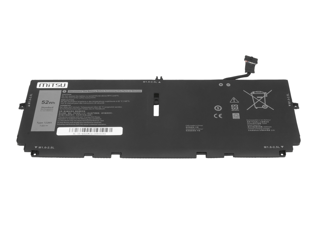 Baterija za Dell XPS 13 9300 / XPS 13 9310 / 13 9380, 6500 mAh - slika 3