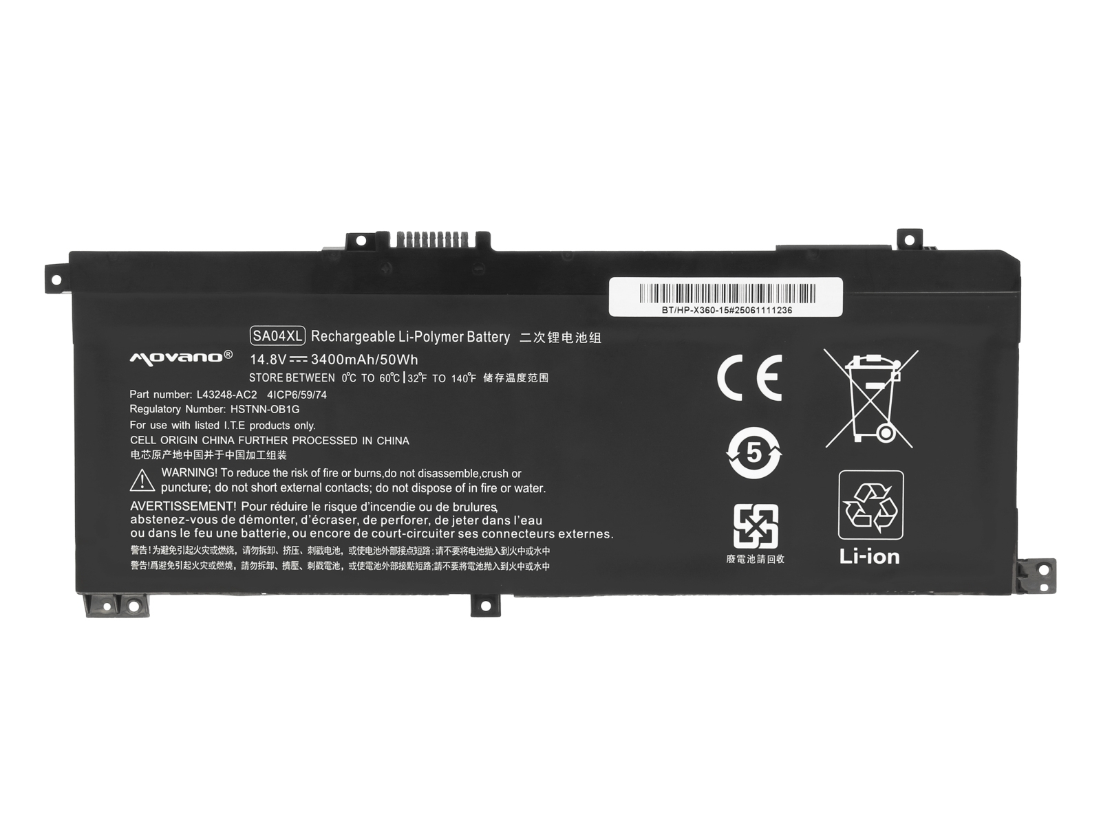 Baterija za HP Envy X360 15-DR / 15-DS, SA04XL, 3400 mAh - slika 5