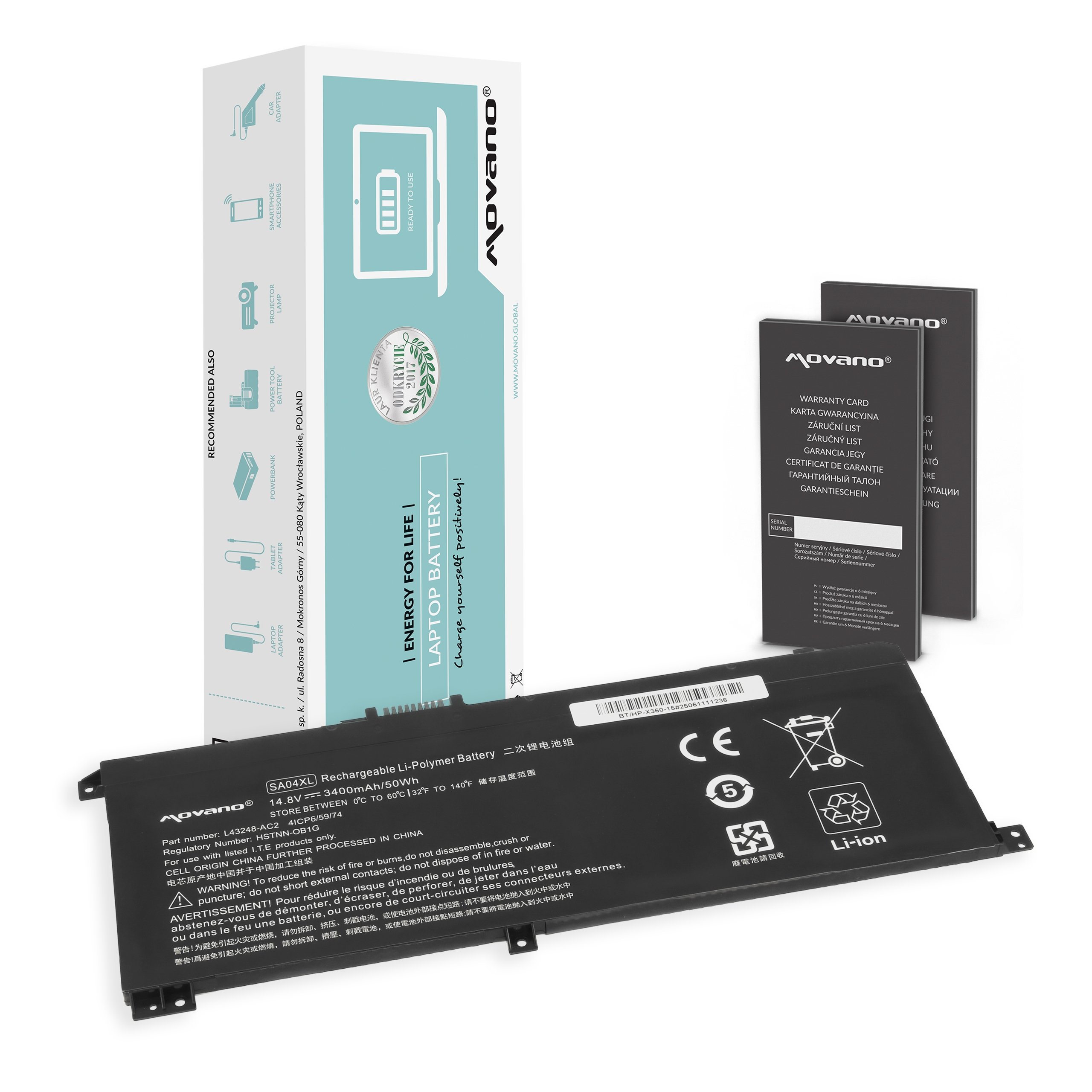 Baterija za HP Envy X360 15-DR / 15-DS, SA04XL, 3400 mAh - slika 6