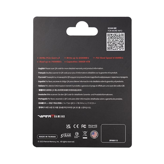 Patriot Viper VP4300 Lite 1TB M.2 NVMe PCIe Gen4 x4 - slika 3