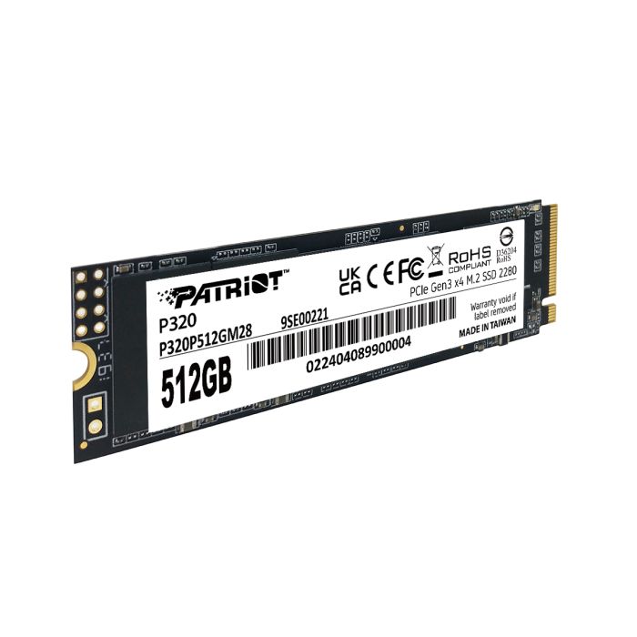 Patriot P320 512GB M.2 NVMe SSD PCIe Gen 3 x4 - slika 4
